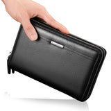 Men's Wallet Leather Money Passport Bag large Capacity Thin Coin Purse Coin Card Holder Male Long Handbag Mart Lion   