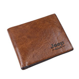 Passport bag short Bifold men's Wallet durable casual PU material wallet With Cash Coin Photo Pocket c135 Mart Lion Light Brown  