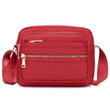 Women Solid Color Zipper Waterproof Nylon Shoulder Bag Female Crossbody Ladies Bolsa Waterproof Travel Messenger Mart Lion Red  
