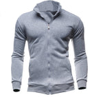 Men's Jackets Hoodless Sweatshirts Stand-up collar Retro Coat Hoody Cardigan Zipper Mart Lion Light grey M 