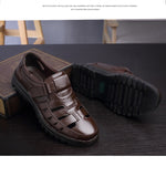 Men's Sandals Genuine Leather Summer Shoes Ventilation Casual Sandals Non-slip Mart Lion   