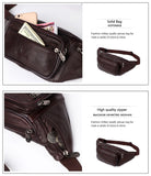 Genuine Leather Waist Bag men's Waist Pack Waist Bag Funny Pack Belt Chain Waist Phone Pouch Bolso Mart Lion   