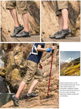 Hiking Shoes Men's Summer Waterproof Breathable Yellow Elastic Leather Walking Tour Beach Rock Outdoor Men's Climbing Trekking Mart Lion   