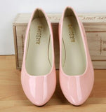Leather Flat Shoes Pointed Toe Woman Loafers Autumn Casual Shoes Women Flats Candy Color Sweet Flats Mart Lion Pink 35 