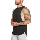 Muscleguys Stringer Tank Top Men's Bodybuilding Clothing Fitness Sleeveless gyms Vests Cotton Singlets Muscle Tops Mart Lion black 87 M 
