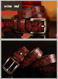  Designer Belts Men's Belt Genuine Leather Strap Crocodile Pin Buckle Ceinture Homme Mart Lion - Mart Lion
