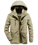 Fur Hooded Winter Jacket men's Warm Wool Liner Jackets Coats Windbreaker snow ski Parkas Mart Lion khaki L 