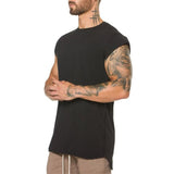 men's clothing fitness gym t shirt muscle guys bodybuilding short sleeve t-shirt homme Slim fit Mart Lion Black M 
