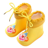 Rain Boots Kids for Boys Girls Cute Waterproof Baby Non-slip Rubber Water Shoes Children Rainboots 4 Seasons Mart Lion Clown cotton cover 5.5 