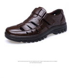 Men's Sandals Genuine Leather Summer Shoes Ventilation Casual Sandals Non-slip Mart Lion   