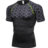 Short Sleeve Sport Shirt Men's Quick Dry Running T-shirts Snake Gym Clothing Fitness Top Men's Rashgard Soccer Jersey Mart Lion gray - green S 
