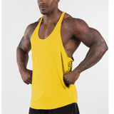  Muscleguys Gyms Singlets Men's Blank Tank Tops 100% Cotton Sleeveless Shirt Bodybuilding Vest and Fitness Stringer Casual Clothes Mart Lion - Mart Lion