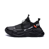 Lace-up Men's Sneakers Non Slip Casual Shoes Mesh Breathable Outdoor Walking Mart Lion Black 6.5 