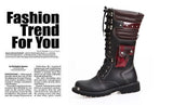 Men's Moto Boots Army Boots Military Tactical Boot Mid-calf Metal Punk Men's Shoes Platform Long Boots