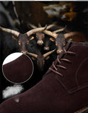 Men's Boots Autumn Winter Lace-Up Style Nubuck leather Plush Warm Mart Lion   