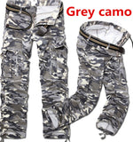 Men Casual Military Cargo Pants Camo Combat Loose Straight Long Baggy camouflage Trousers Mart Lion 28 grey camo 