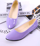 Leather Flat Shoes Pointed Toe Woman Loafers Autumn Casual Shoes Women Flats Candy Color Sweet Flats Mart Lion Lavender 35 