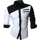 Jeansian Men's Casual Dress Shirts Desinger Stylish Long Sleeve WineRed2 Mart Lion Z015-White US M(170-175cm)70kg China