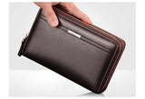 Men's Wallet Leather Money Passport Bag large Capacity Thin Coin Purse Coin Card Holder Male Long Handbag Mart Lion   