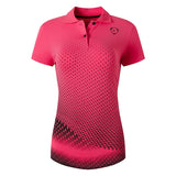 jeansian Women Casual Designer Short Sleeve T-Shirt Golf Tennis Badminton OceanBlue2 Mart Lion SWT251-RoseRed S China