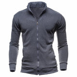 Men's Jackets Hoodless Sweatshirts Stand-up collar Retro Coat Hoody Cardigan Zipper