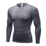 Men's T-Shirt Training Gym Slim Bottoming Shirt Breathable Quick Dry Running Fitness T-Shirts Sport Workout Gym Clothing Mart Lion Gray S 