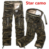 Men Casual Military Cargo Pants Camo Combat Loose Straight Long Baggy camouflage Trousers Mart Lion 28 star camo 