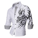 Jeansian Men's Dress Casual Shirts Button Down Long Sleeve Designer Mart Lion   