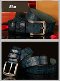 Designer Belts Men's Belt Genuine Leather Strap Crocodile Pin Buckle Ceinture Homme Mart Lion   