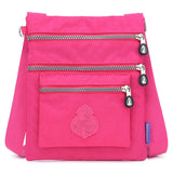 Nylon Multifunction Handbag For Women Waterproof Crossbody Multi Pocket Bag Lady Cell Phone Clutch Lightweight Shoulder Mart Lion Red 24cm 