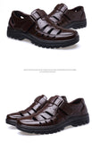 Men's Sandals Genuine Leather Summer Shoes Ventilation Casual Sandals Non-slip Mart Lion   