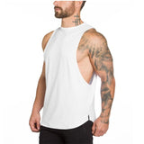 Muscleguys Stringer Tank Top Men's Bodybuilding Clothing Fitness Sleeveless gyms Vests Cotton Singlets Muscle Tops Mart Lion white 87 M 
