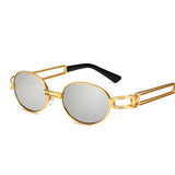 Hip Hop Retro Small Round Sunglasses Women Vintage Steampunk Men's Gold  Frame Eyewear Oculo Mart Lion JY004K C4  