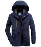 Fur Hooded Winter Jacket men's Warm Wool Liner Jackets Coats Windbreaker snow ski Parkas Mart Lion blue L 