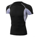 Quick Dry Running Shirt Men's Rashgard Fitness Sport Gym T-shirt Bodybuilding Gym Clothing Workout Short Sleeve Mart Lion black 1 M 
