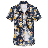 Men's Hawaiian Shirt Casual Colorful Printed Beach Aloha Short Sleeve Camisa Hawaiana Hombre Mart Lion   