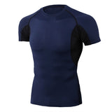 Quick Dry Running Shirt Men's Rashgard Fitness Sport Gym T-shirt Bodybuilding Gym Clothing Workout Short Sleeve Mart Lion   