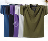 Men's Big Tall T-shirt Short Sleeves Oversized Cotton Tee Summer Fit  Elastic force Mart Lion   