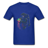 Men's T-shirts JellySpace Novelty Design Jellyfish Astronaut Print Summer Clothes Cotton Top Tee Mart Lion Blue XS 