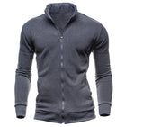 Men's Jackets Hoodless Sweatshirts Stand-up collar Retro Coat Hoody Cardigan Zipper Mart Lion Dark Grey M 