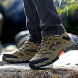 CAMEL JINGE Men Hiking Boots Shoes Plus Size Outdoor Breathable Green Trekking Shoes Men Rubber Mountain Climbing Shoes Men  MartLion