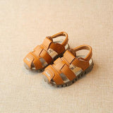 Leather sandals boys summer 100% soft leather boys and girls beach shoes children sports princess Mart Lion Yellow 21 