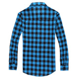 Men's Plaid Shirt Camisas Social Autumn Plaid Long-sleeved Button Down Casual Check Mart Lion   