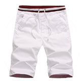 Cotton Men's Shorts Homme Beach Slim Fit Bermuda Masculina Joggers 6 Colors Male Mart Lion white M 