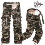 Men Casual Military Cargo Pants Camo Combat Loose Straight Long Baggy camouflage Trousers Mart Lion   