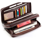 Men's Wallet Leather Money Passport Bag large Capacity Thin Coin Purse Coin Card Holder Male Long Handbag Mart Lion   