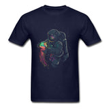 Men's T-shirts JellySpace Novelty Design Jellyfish Astronaut Print Summer Clothes Cotton Top Tee Mart Lion Navy Blue XS 
