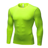 Men's T-Shirt Training Gym Slim Bottoming Shirt Breathable Quick Dry Running Fitness T-Shirts Sport Workout Gym Clothing Mart Lion Green S 