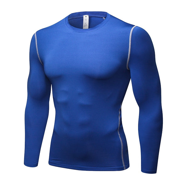  Men's T-Shirt Training Gym Slim Bottoming Shirt Breathable Quick Dry Running Fitness T-Shirts Sport Workout Gym Clothing Mart Lion - Mart Lion