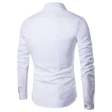 Shirts Men's Oblique Button Irregular Double Breasted Long Sleeve Camisa Masculina Slim Fit Shirt